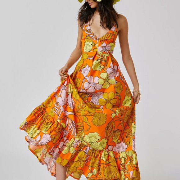 HTF Anthropologie Plenty by Tracy Reese Floral Maxi Dress